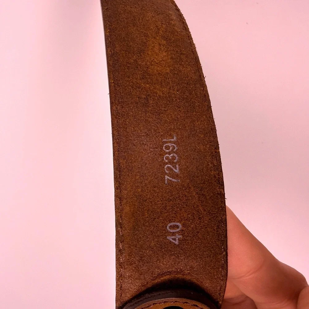 Tony Lama Belt Western Mens 40 Brown Leather Horsehair Concho Cowpoke Cowboy